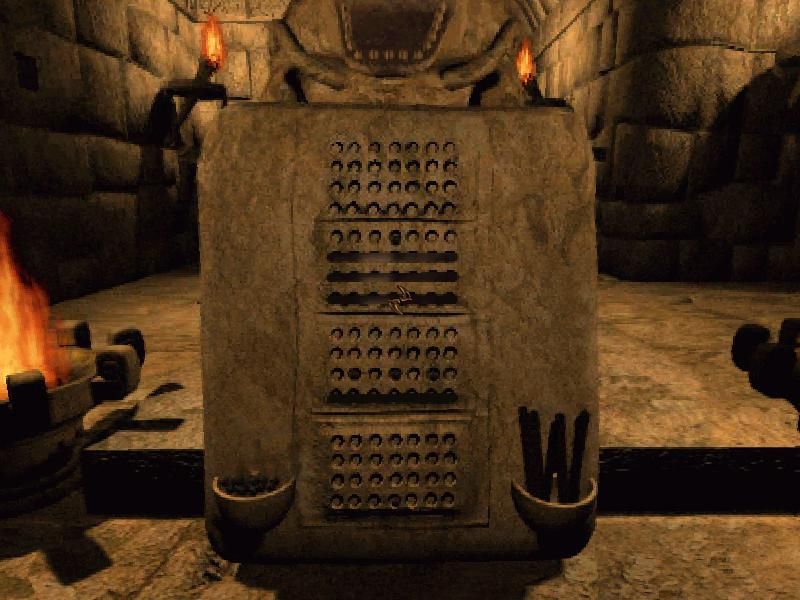 Beyond Atlantis (Windows) screenshot: The Crocodile Puzzle in the Mayan Temple (unsolved, of course)