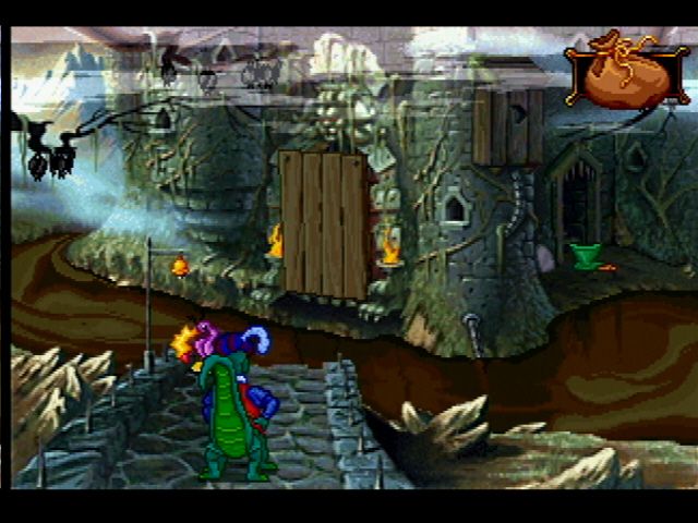 Blazing Dragons (PlayStation) screenshot: What's in that Moat?