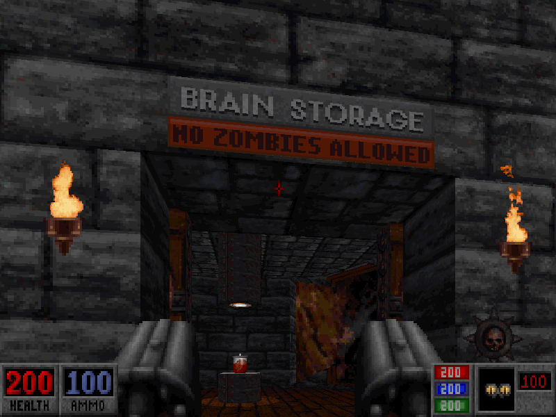 Blood (DOS) screenshot: 'No Zombies Allowed'? My God, that is so awful!