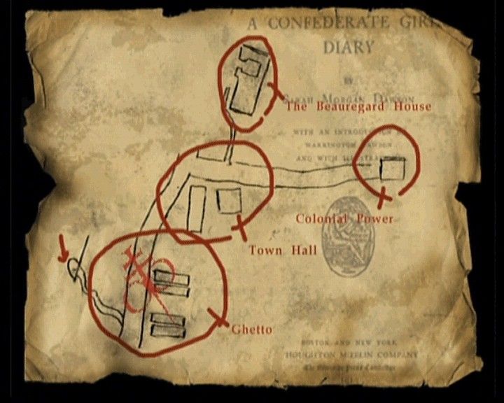 BloodRayne (Xbox) screenshot: There is no real help in consorting maps, it's just a touch of some extra design.