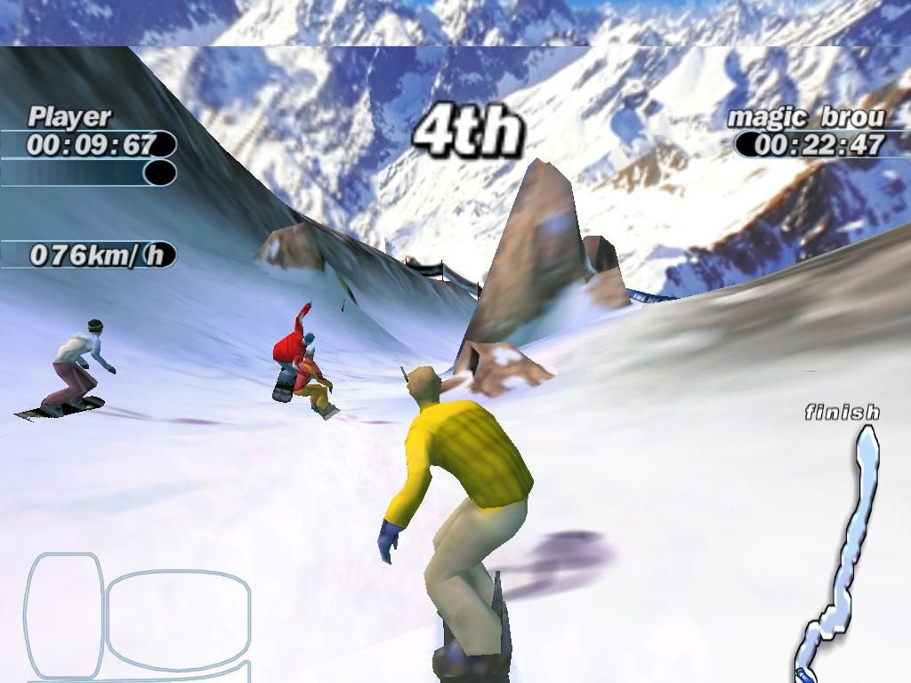 Boarder Zone (Windows) screenshot: Race in the alps