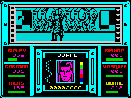 Aliens: The Computer Game (ZX Spectrum) screenshot: A mass of bio-mechanical growth