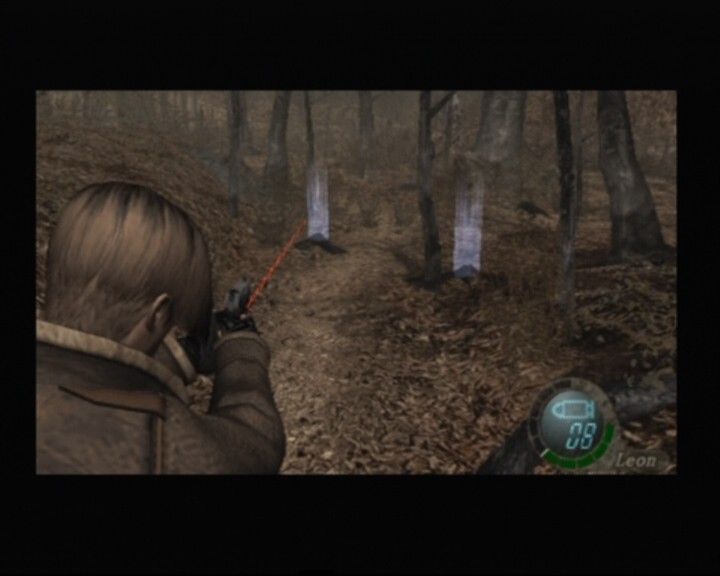 Resident Evil 4 (PlayStation 2) screenshot: Shooting at the crows can get you some gold and items
