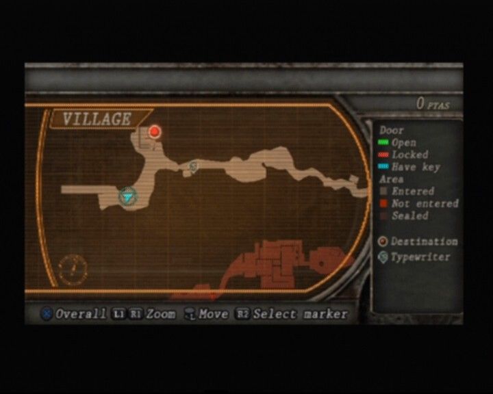 Resident Evil 4 (PlayStation 2) screenshot: Checking out the map