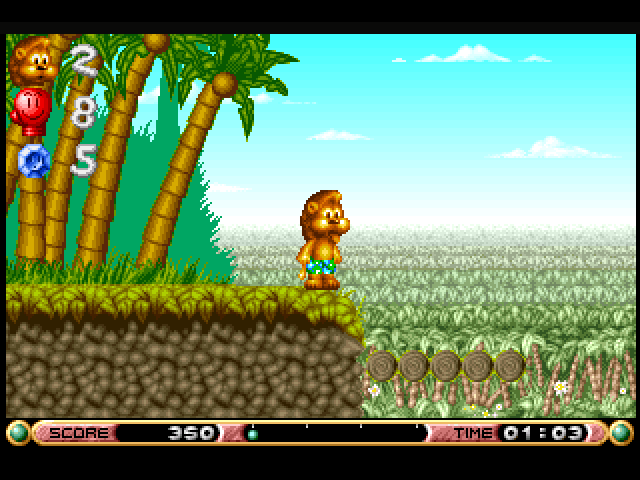 Brian the Lion Starring In: Rumble in the Jungle (Amiga) screenshot: The Steamy Jungle (AGA Version)