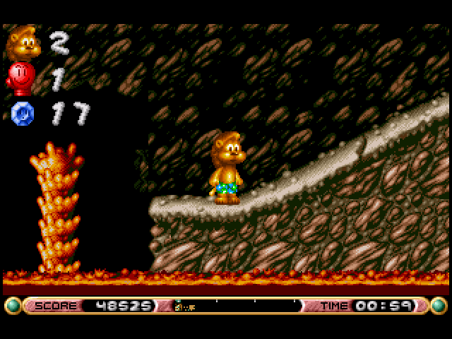 Brian the Lion Starring In: Rumble in the Jungle (Amiga) screenshot: The Volcano