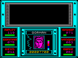 Aliens: The Computer Game (ZX Spectrum) screenshot: The aliens destroyed all lights here