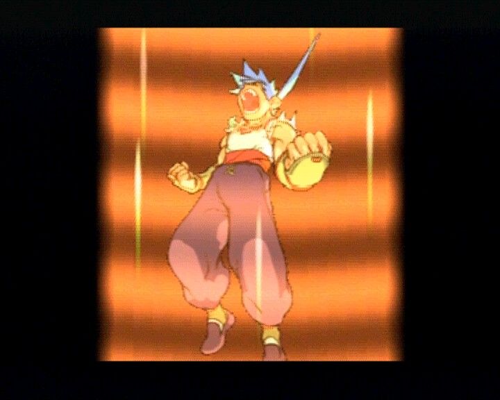 Breath of Fire IV (PlayStation) screenshot: Short cinematic during the battle appears whenever you shift into a dragon, either as Ryu or Fou Lu