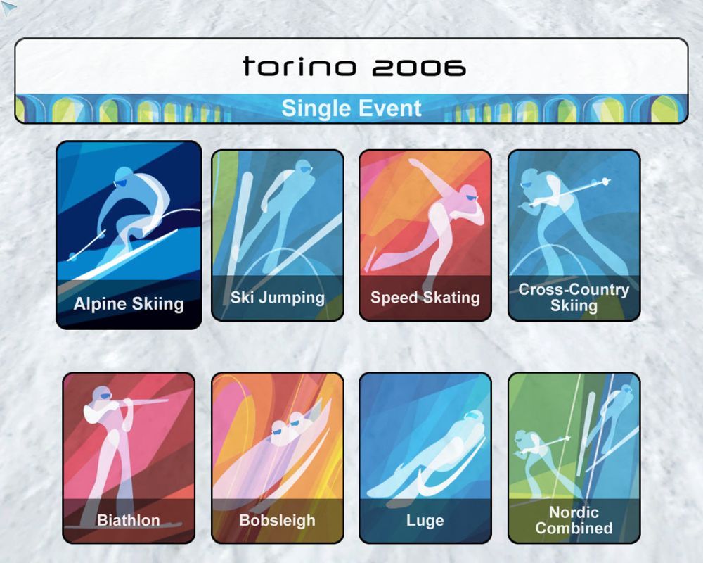 Torino 2006 (Windows) screenshot: The game offers eight different events.