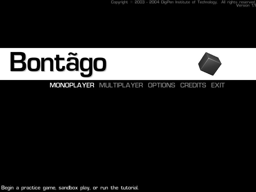 Bontãgo (Windows) screenshot: Main menu