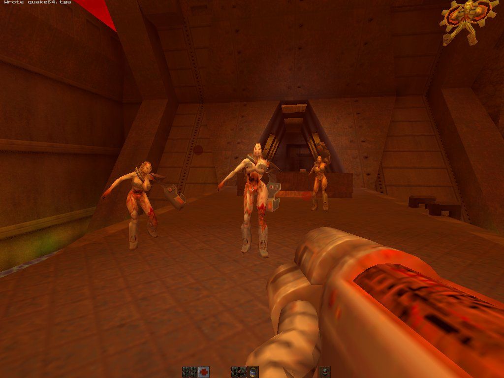 Quake II (Windows) screenshot: A Strogg roadblock