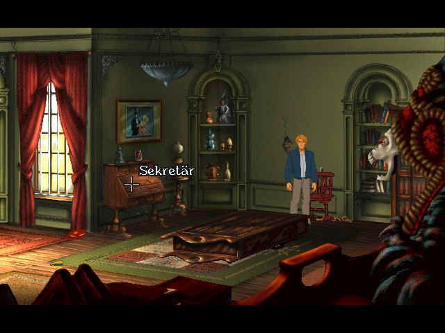 Broken Sword: The Smoking Mirror (Windows) screenshot: Objects' names are highlighted