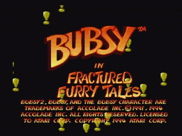 Bubsy In: Fractured Furry Tales (Jaguar) screenshot: Title Screen