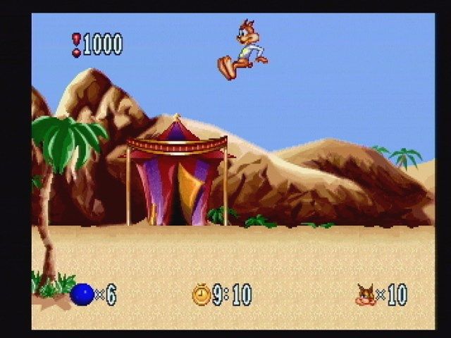 Bubsy In: Fractured Furry Tales (Jaguar) screenshot: Bubsy and the Arabian Nights