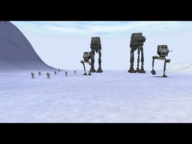 Star Wars: Rogue Squadron 3D (Windows) screenshot: Imperial Army at Hoth