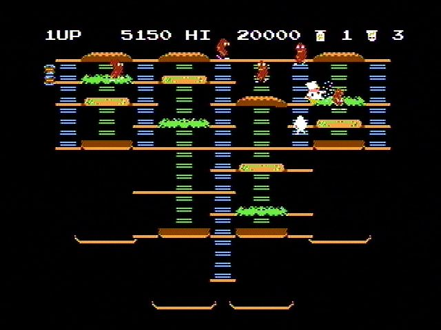 BurgerTime (NES) screenshot: The second level