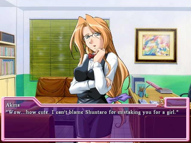 Do You Like Horny Bunnies? (Windows) screenshot: Akina Inamura, the manager