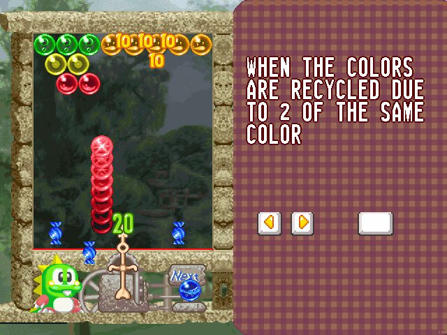 Bust-A-Move 4 (Windows) screenshot: Explanation of the new Chain Reaction gameplay