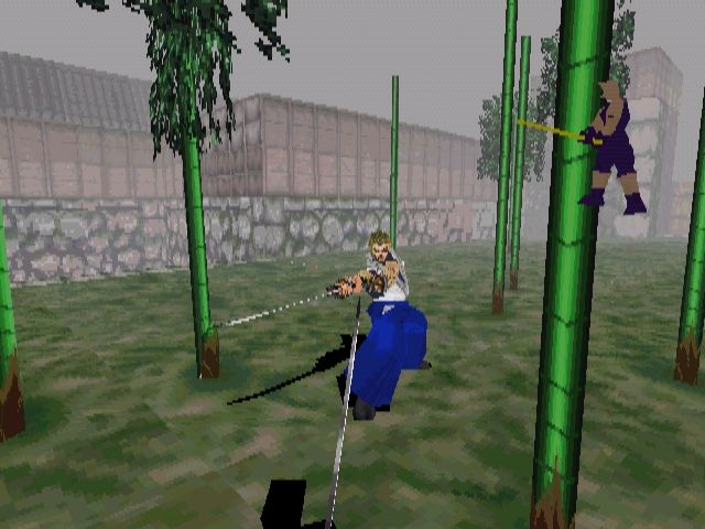 Bushido Blade (PlayStation) screenshot: Through the eyes of a warrior. First person perspective is both difficult and interesting.