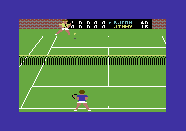 On-Court Tennis (Commodore 64) screenshot: Timing is crucial here