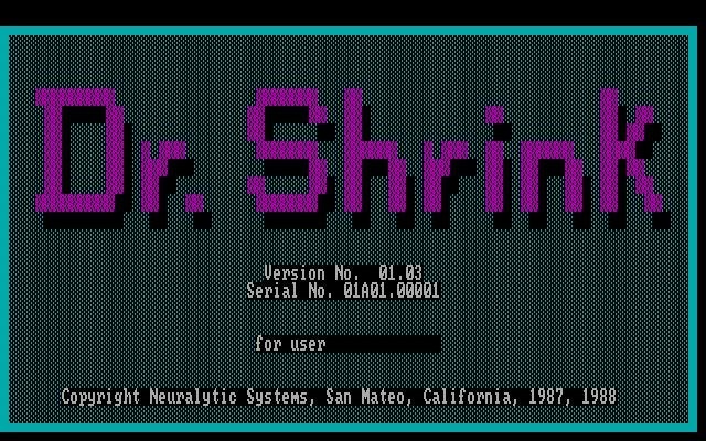 Dr. Shrink (DOS) screenshot: Title screen