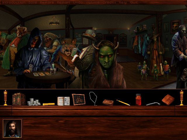 Callahan's Crosstime Saloon (DOS) screenshot: Casimir's customers