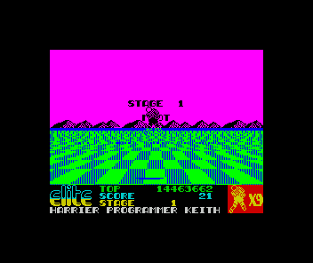 Space Harrier (ZX Spectrum) screenshot: Game start