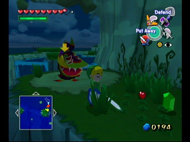 The Legend of Zelda: The Wind Waker (GameCube) screenshot: Killer plant!