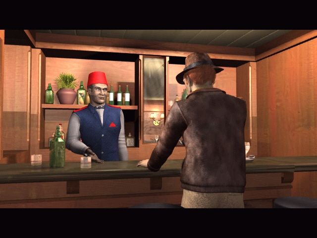 The Cameron Files: Pharaoh's Curse (Windows) screenshot: Belly up to the bar. At least this bartender talks.