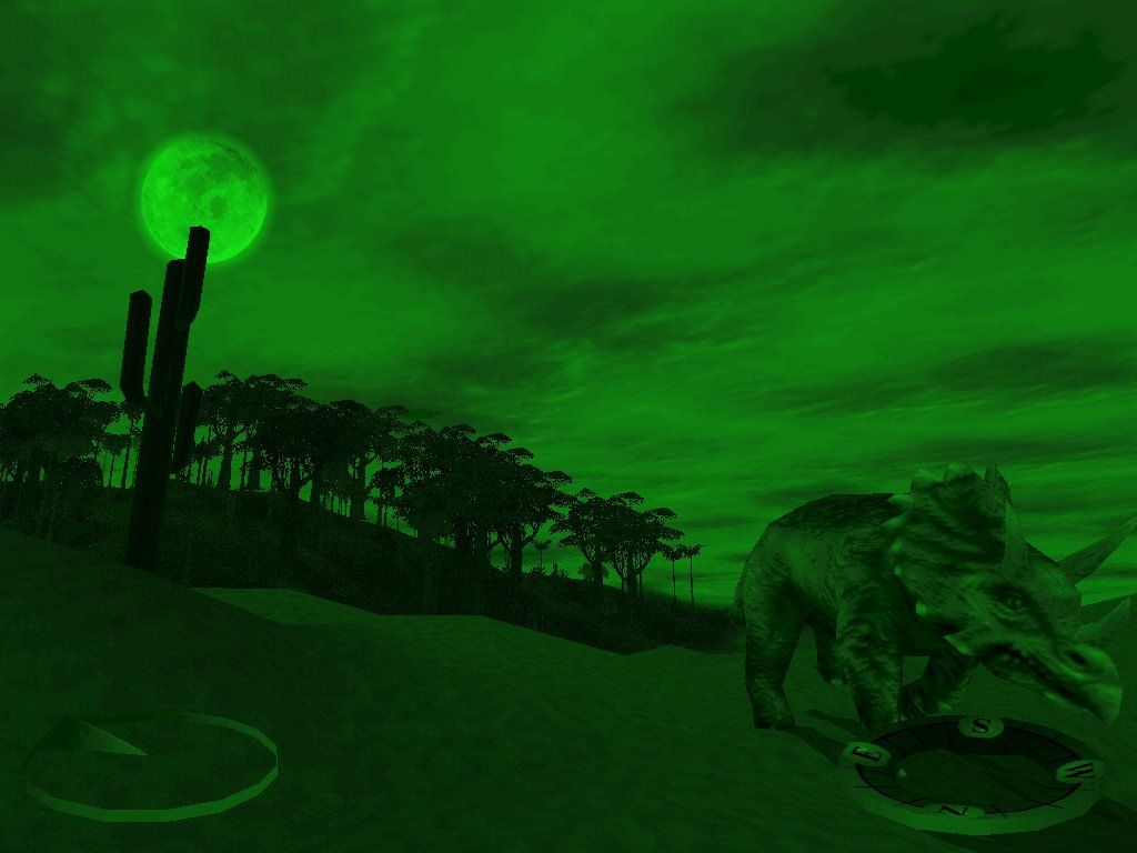 Carnivores 2 (Windows) screenshot: Night-vision goggles for midnight hunting