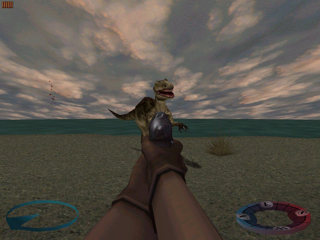 Carnivores 2 (Windows) screenshot: Allosaur on the beach