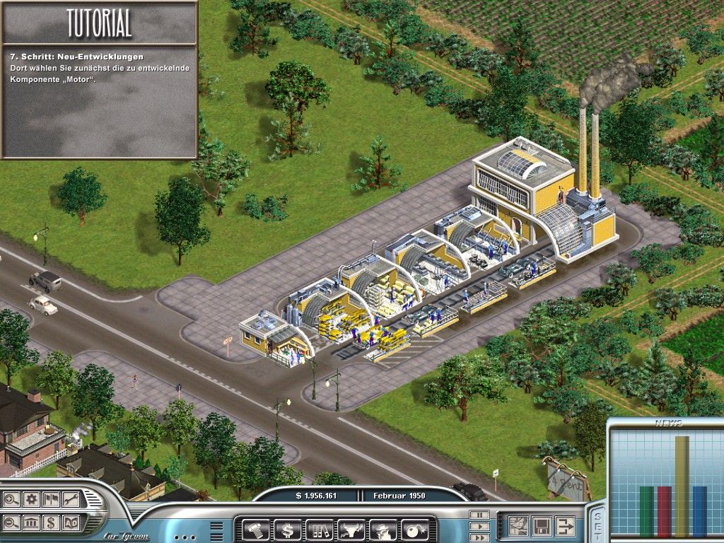 Car Tycoon (Windows) screenshot: This is our car factory at work