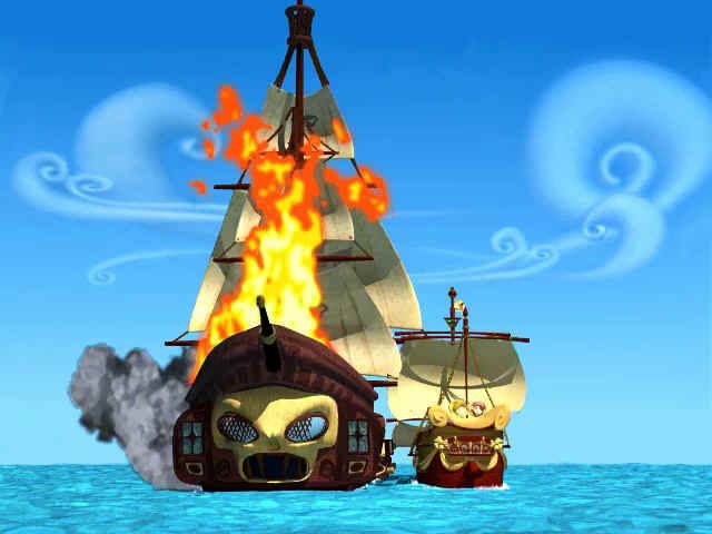 Escape from Monkey Island (Windows) screenshot: "Escape from Monkey Island" is a sea-battle simulation! ;-)