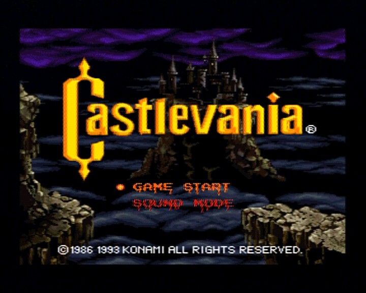 Castlevania Chronicles (PlayStation) screenshot: Main Menu (if you select Original Mode)