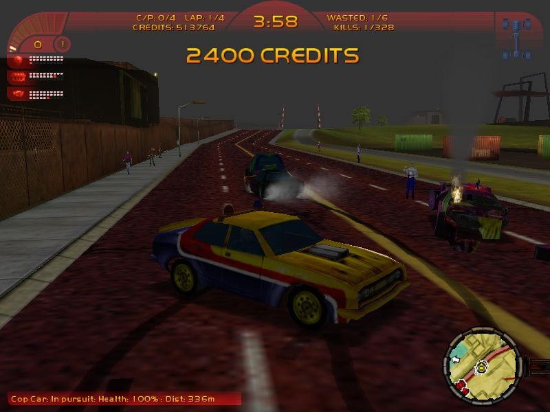 Carmageddon 3: TDR 2000 (Windows) screenshot: Of course, the Eagle isn't the only car that will look familiar to fans of cinematic vehicular violence.