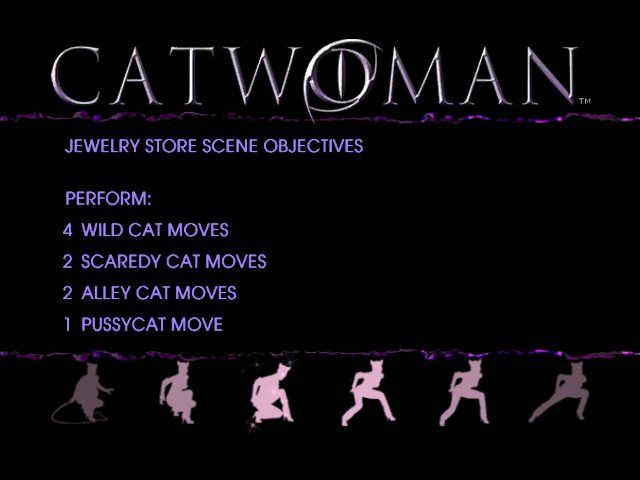 Catwoman (Windows) screenshot: Scene objectives - lot of moves