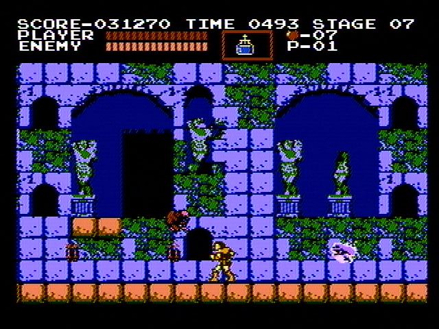 Castlevania (NES) screenshot: Watch out for the hunchback and a ghost