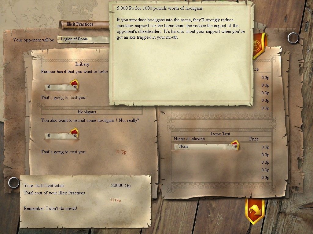 Chaos League (Windows) screenshot: ... buy hooligans...