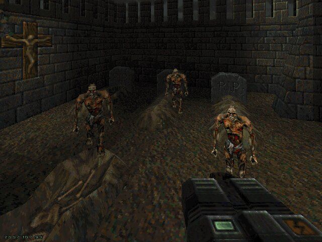 Chasm: The Rift (DOS) screenshot: Some Zombies