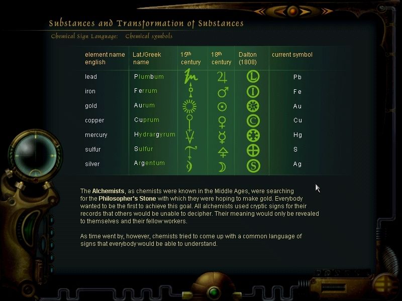 Chemicus: Journey to the Other Side (Windows) screenshot: Another page in the in-game encyclopedia