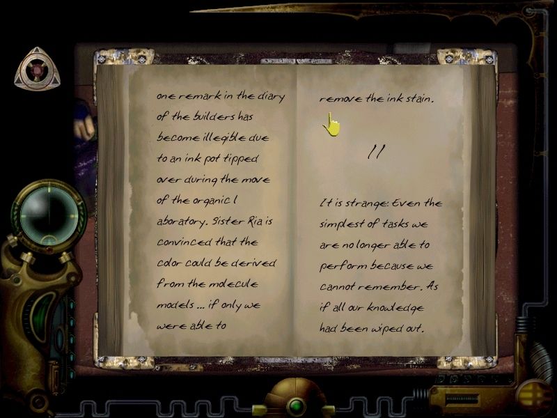 Chemicus: Journey to the Other Side (Windows) screenshot: Find books to read which help with the story as well as clues to puzzles.