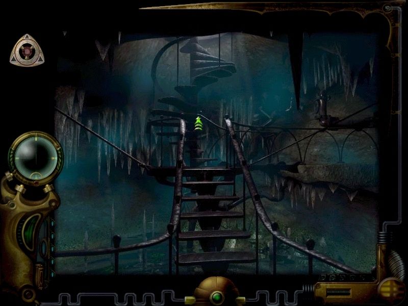 Chemicus: Journey to the Other Side (Windows) screenshot: A dark stairway up to the full "world".