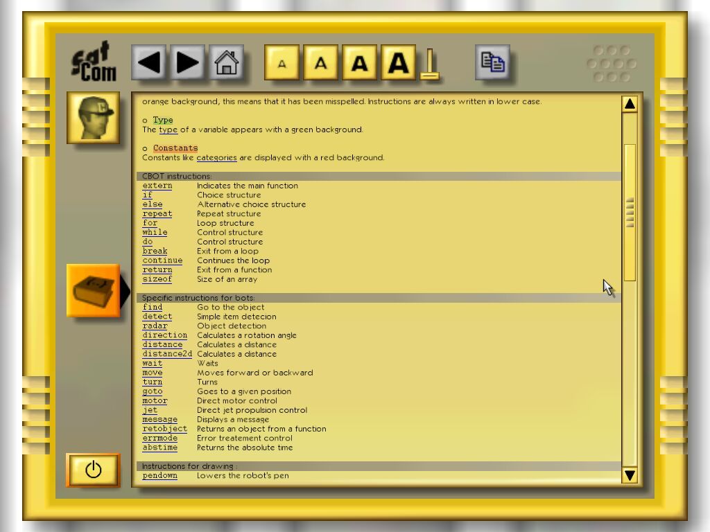 CeeBot-A (Windows) screenshot: Help