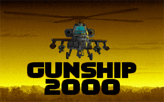 Gunship 2000 (DOS) screenshot: Title screen (MCGA/VGA)