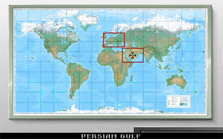 Gunship 2000 (DOS) screenshot: Theater of duty screen (MCGA/VGA)