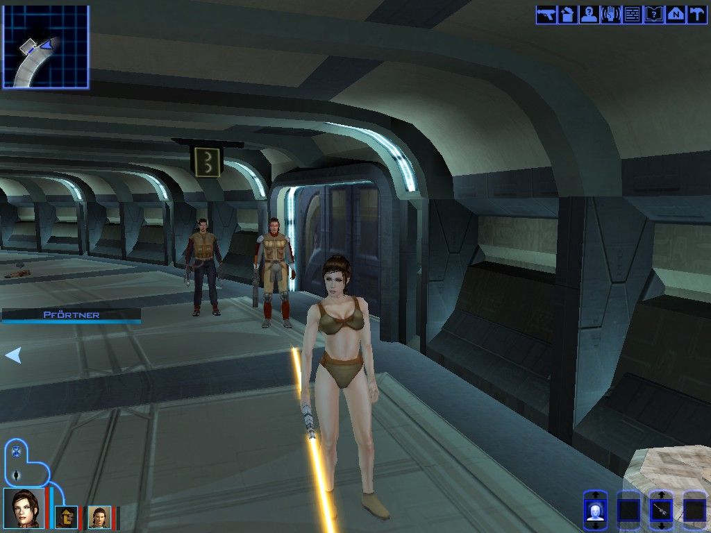 Star Wars: Knights of the Old Republic (Windows) screenshot: Bastila in underwear...