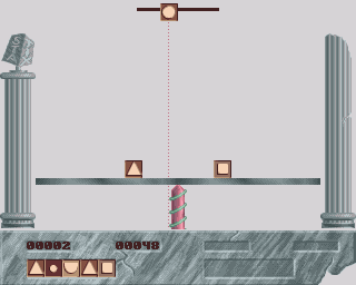 Statix (Amiga) screenshot: Level 1 - keep the balance for 50 blocks