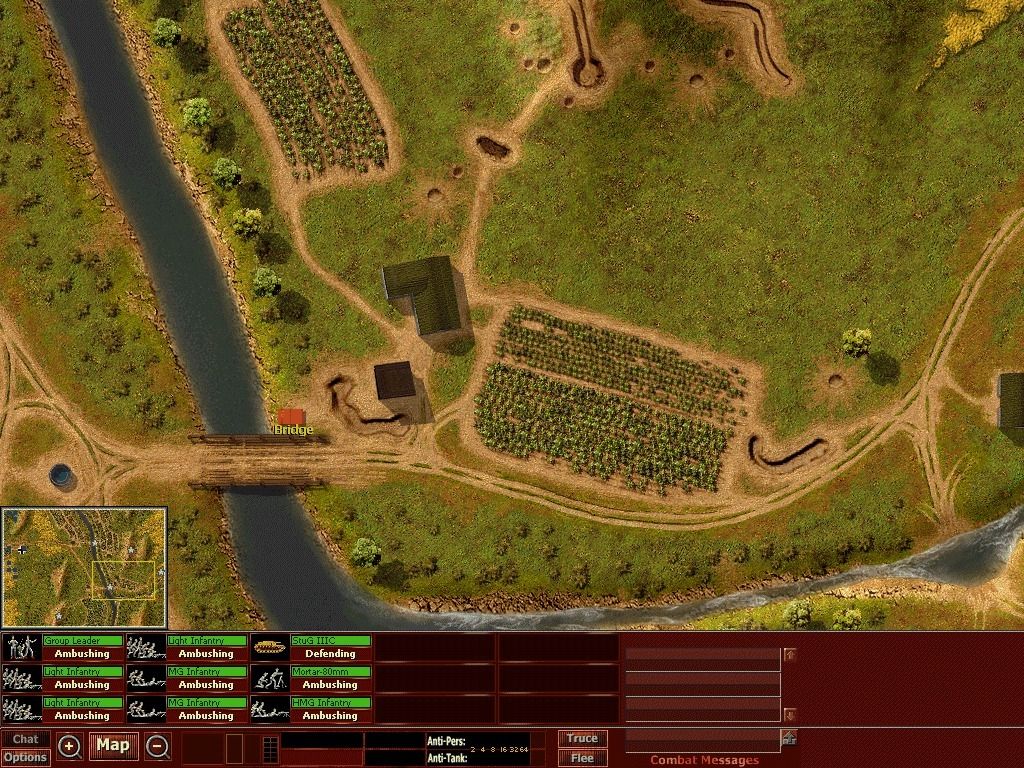 Close Combat III: The Russian Front (Windows) screenshot: Battlefield - different types of terrain