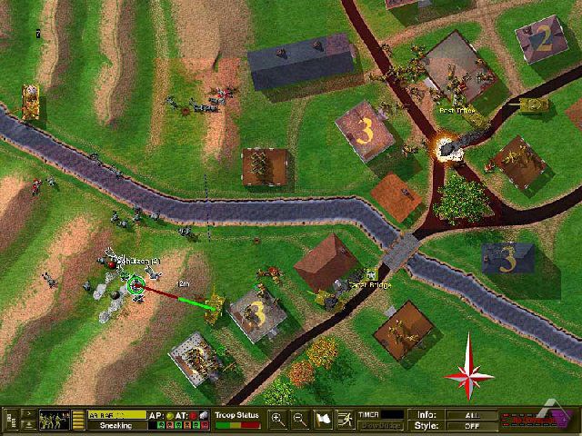 Close Combat: A Bridge Too Far (Windows) screenshot: battle scene