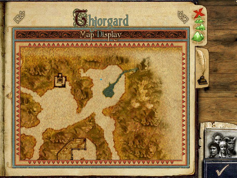 Might and Magic IX (Windows) screenshot: Map display. The light area are roads, the dark - mountains, mostly impassable